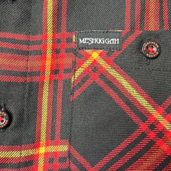Dixxon X Meshuggah Immutable Flannel Shirt DFC Youth SZ M Black Red Orange NWOT - Picture 9 of 9